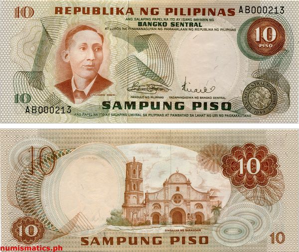 10 Piso Marcos - Licaros 2nd Issue Pilipino Series Banknote