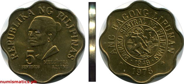 1975 (US) 5 Sentimos Ang Bagong Lipunan Series Coin