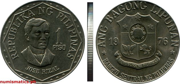 1976 1 Piso Ang Bagong Lipunan Series Coin