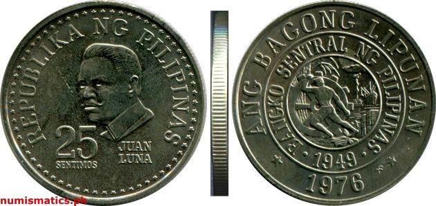 1976 FM 25 Sentimos Proof Ang Bagong Lipunan Series Coin