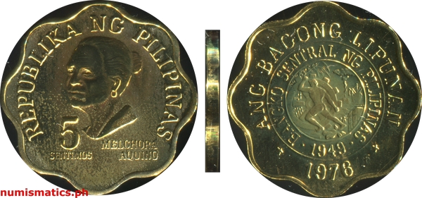 1976 FM 5 Sentimos Brilliant Uncirculated Ang Bagong Lipunan Coin