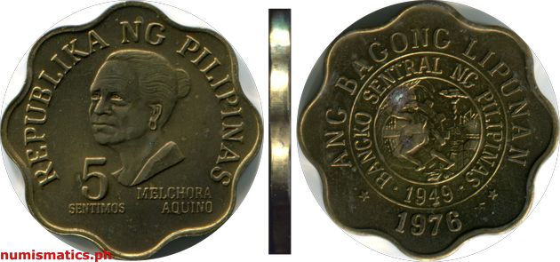 1976 FM 5 Sentimos Proof Ang Bagong Lipunan Series Coin