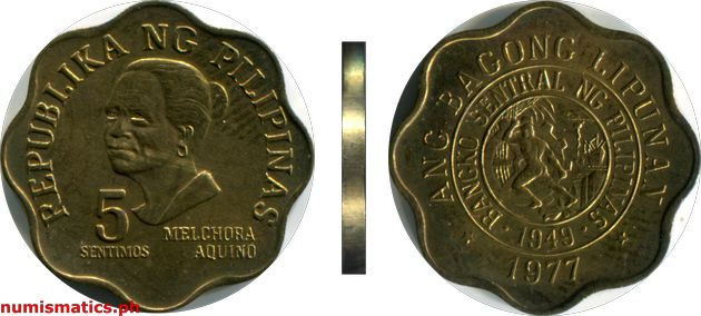 1977 5 Sentimos Ang Bagong Lipunan Series Coin
