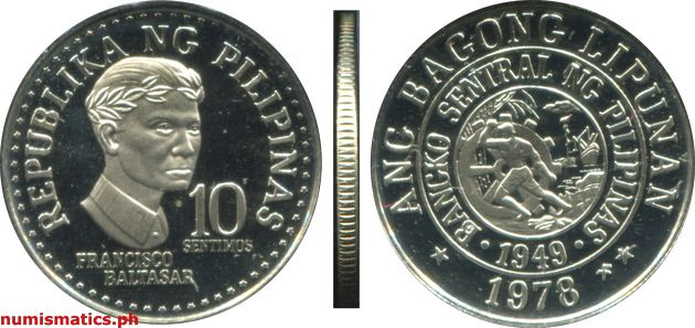 1978 FM 10 Sentimos Proof Ang Bagong Lipunan Series Coin