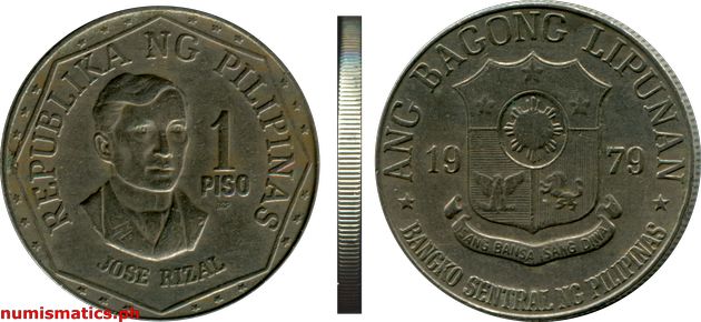 1979 BSP 1 Piso Ang Bagong Lipunan Series Coin