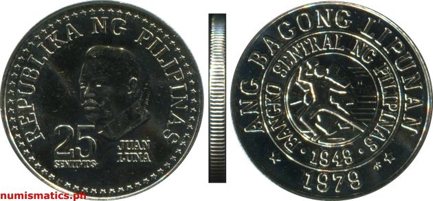 1979 FM 25 Sentimos Brilliant Uncirculated Ang Bagong Lipunan Coin
