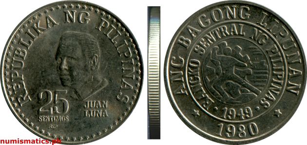 1980 BSP 25 Sentimos Ang Bagong Lipunan Series Coin