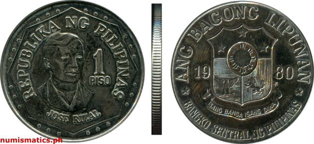 1980 FM 1 Piso Brilliant Uncirculated Ang Bagong Lipunan Series Coin