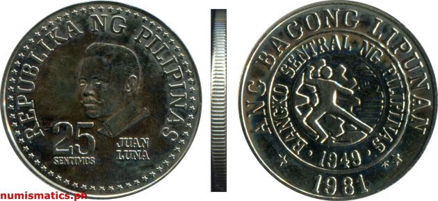 1981 BSP 25 Sentimos Ang Bagong Lipunan Series Coin