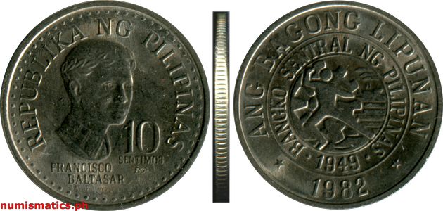 1982 BSP 10 Sentimos Ang Bagong Lipunan Series Coin