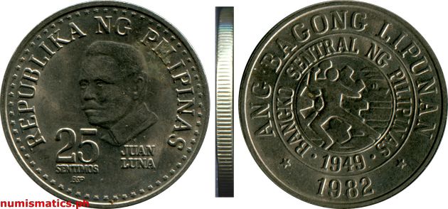 1982 BSP 25 Sentimos Ang Bagong Lipunan Series Coin
