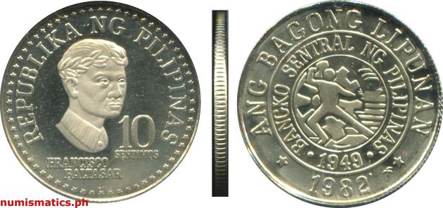 1982 FM 10 Sentimos Proof Ang Bagong Lipunan Series Coin