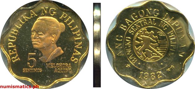 1982 FM 5 Sentimos Proof Ang Bagong Lipunan Series Coin