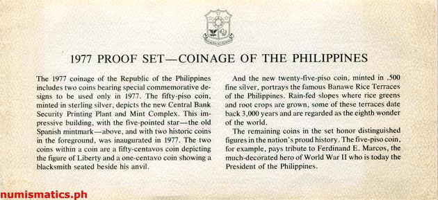 1977 (8) Coin Set Literature 1