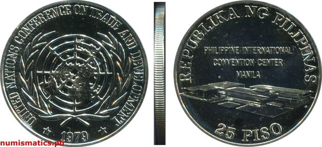 1979 25 Piso United Nations Conference on Trade and Development Brilliant Uncirculated Commemorative Coin