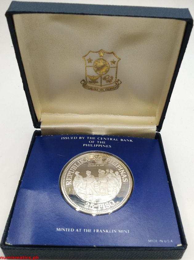 1980 25 Piso Ikasangdaang Taong Kaarawan General Douglas MacArthur Proof Box Open Commemorative Coin