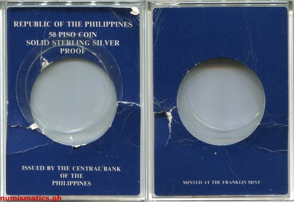 1981 50 Piso Pagdalaw ng Papa sa Pilipinas Commemorative Coin Proof Stand Type A000002 Blister Pack and Case