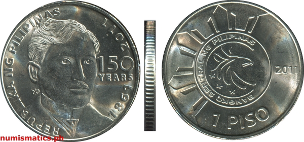2011 1 Piso 150 Years Jose Rizal Circulation Commemorative Coin