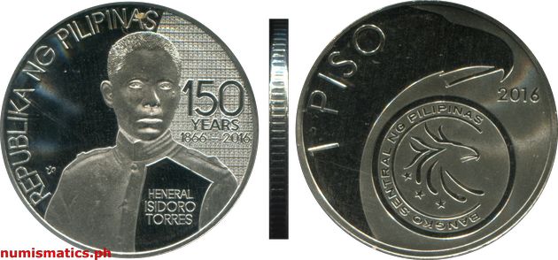 2016 1 Piso Heneral Isidoro Torres 150 Years Blister Pack Commemorative Coin