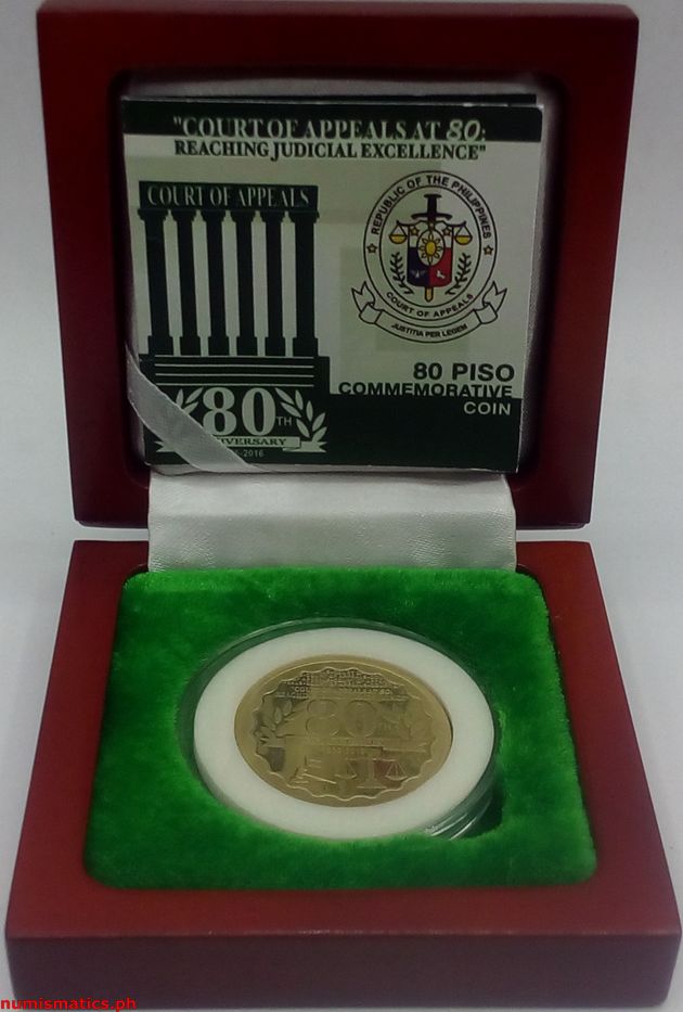 2016 80 Piso 80th Anniversary Court of Appeals Commemorative Coin Box Open