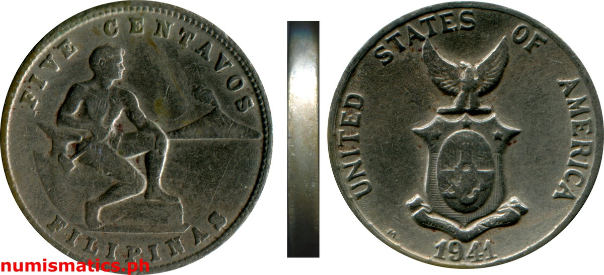 1941 M Five Centavos Commonwealth Issues Coin