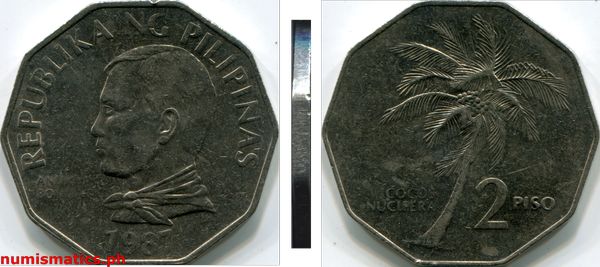 1987 2 Piso Flora and Fauna Series Coin