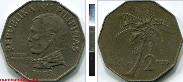 1988 2 Piso Flora and Fauna Series Coin