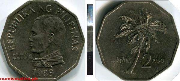 1989 2 Piso Flora and Fauna Series Coin