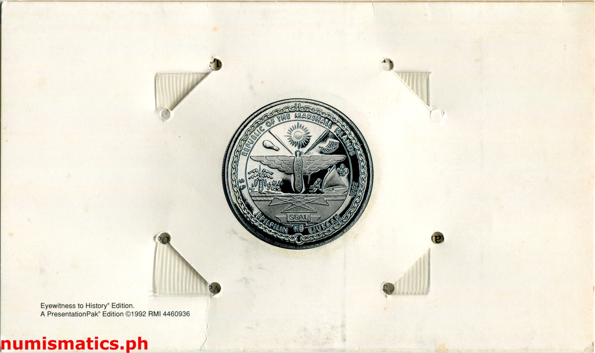 1992 Five Dollars Heroes of Corregidor - Marshall Islands Coin Reverse