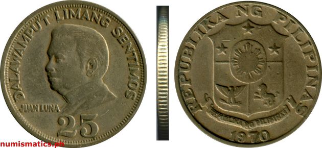 1970 25 Sentimos Pilipino Series Coin