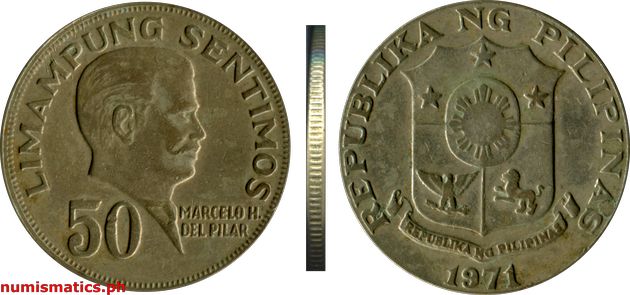 1971 50 Sentimos Pilipino Series Coin