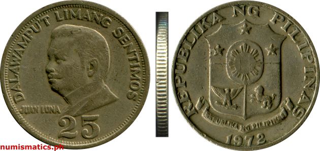 1972 25 Sentimos Pilipino Series Coin