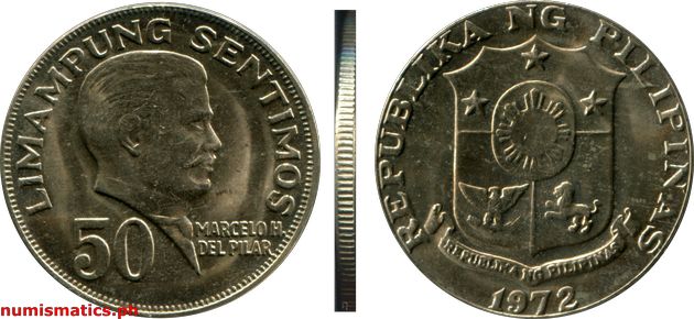 1972 50 Sentimos US Mint Pilipino Series Coin