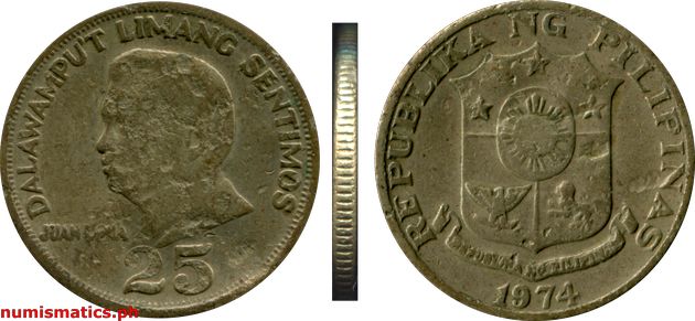 1974 25 Sentimos Pilipino Series Coin