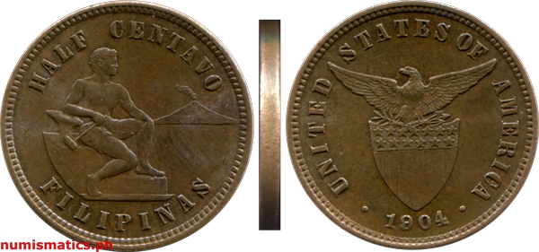 1904 1/2 Half Centavo Under U.S. Sovereignty Series Coin