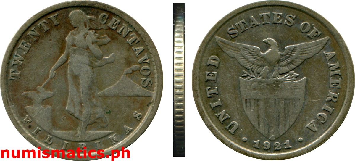1921 Twenty Centavos Under U.S. Sovereignty Coin