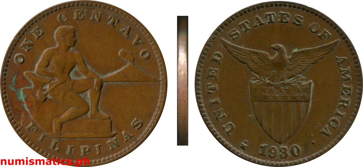 1930 M One Centavo Under U.S. Sovereignty Coin
