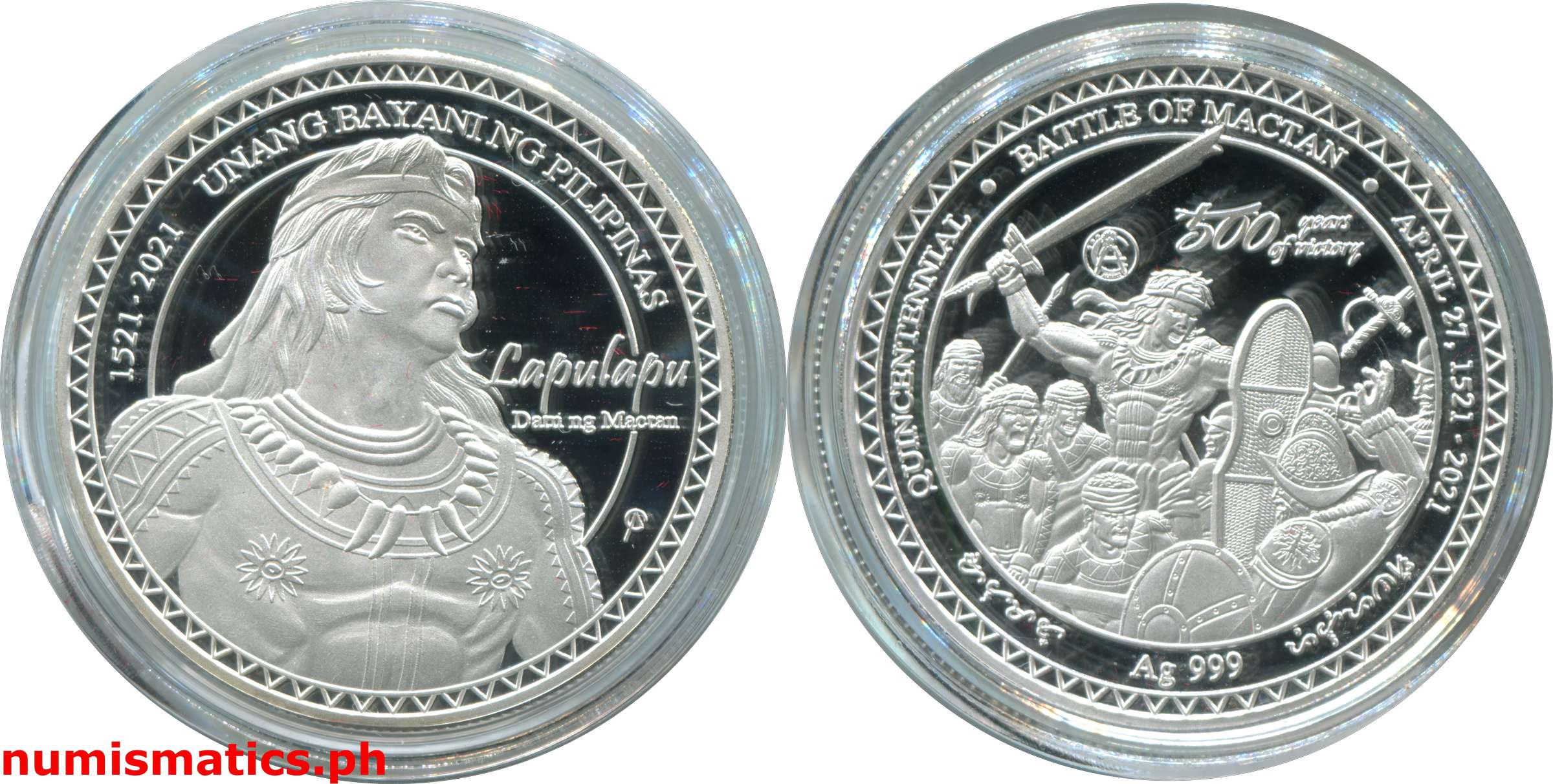 2021 Lapulapu - Battle of Mactan Silver Quincentennial Commemorative Medal Capsule