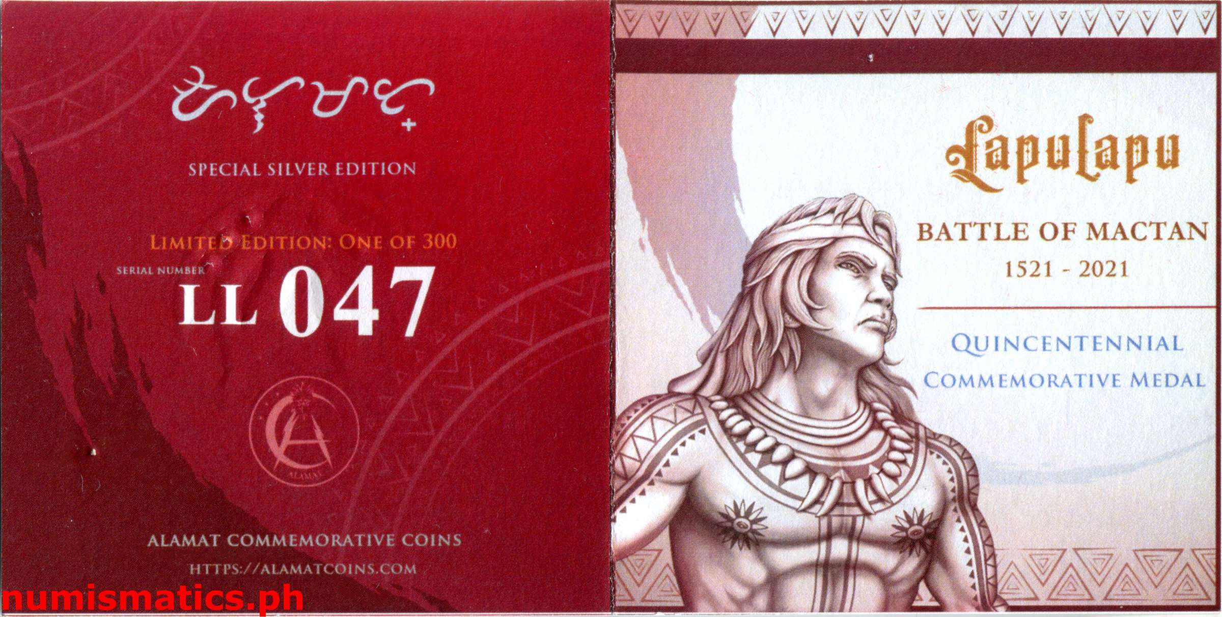 2021 Lapulapu - Battle of Mactan Silver Quincentennial Commemorative Medal COA 1