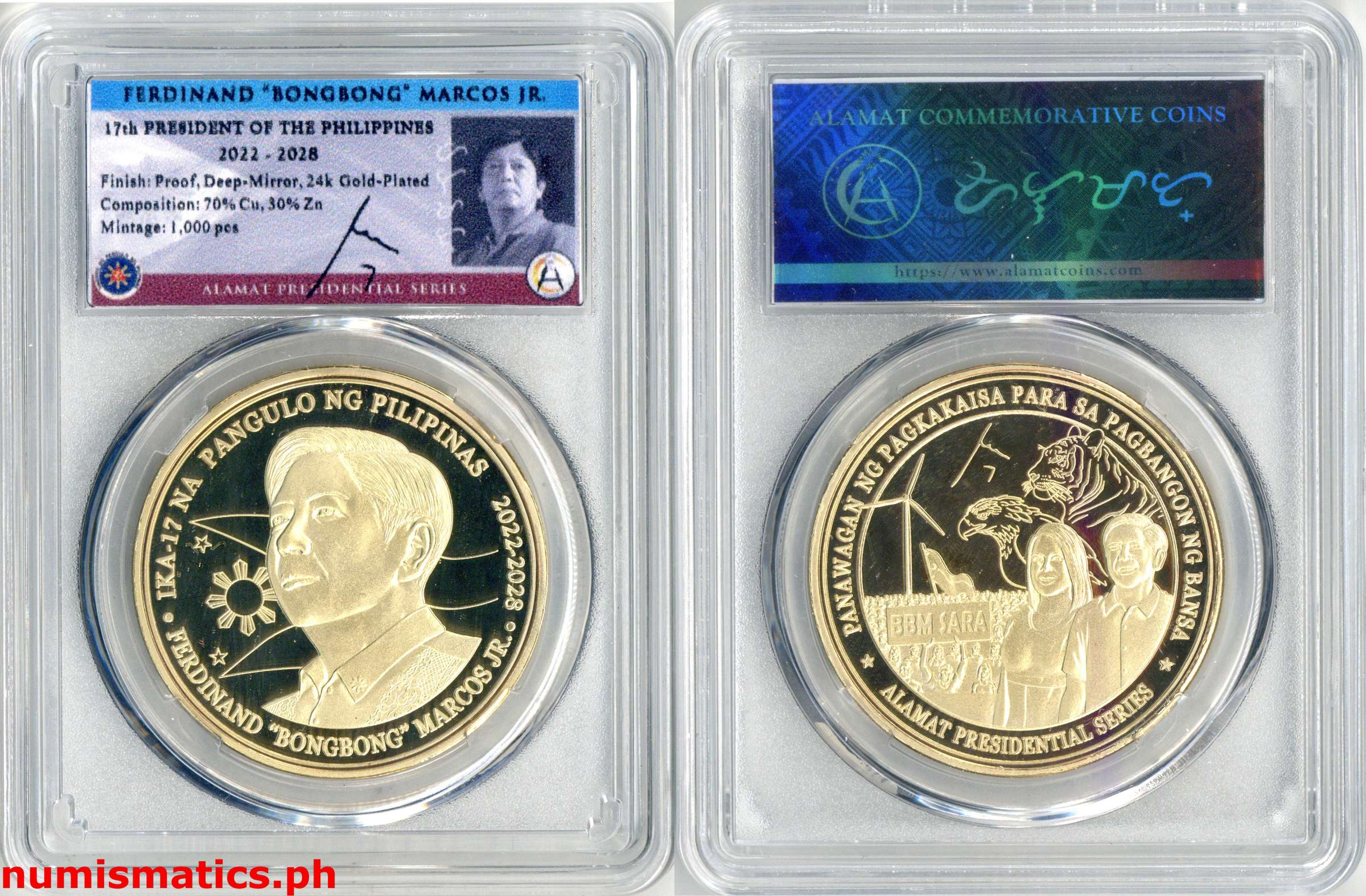 2022 Ferdinand Bongbong Marcos Jr. ika-17 na Pangulo ng Pilipinas Slab Green Label Medal Slab 1