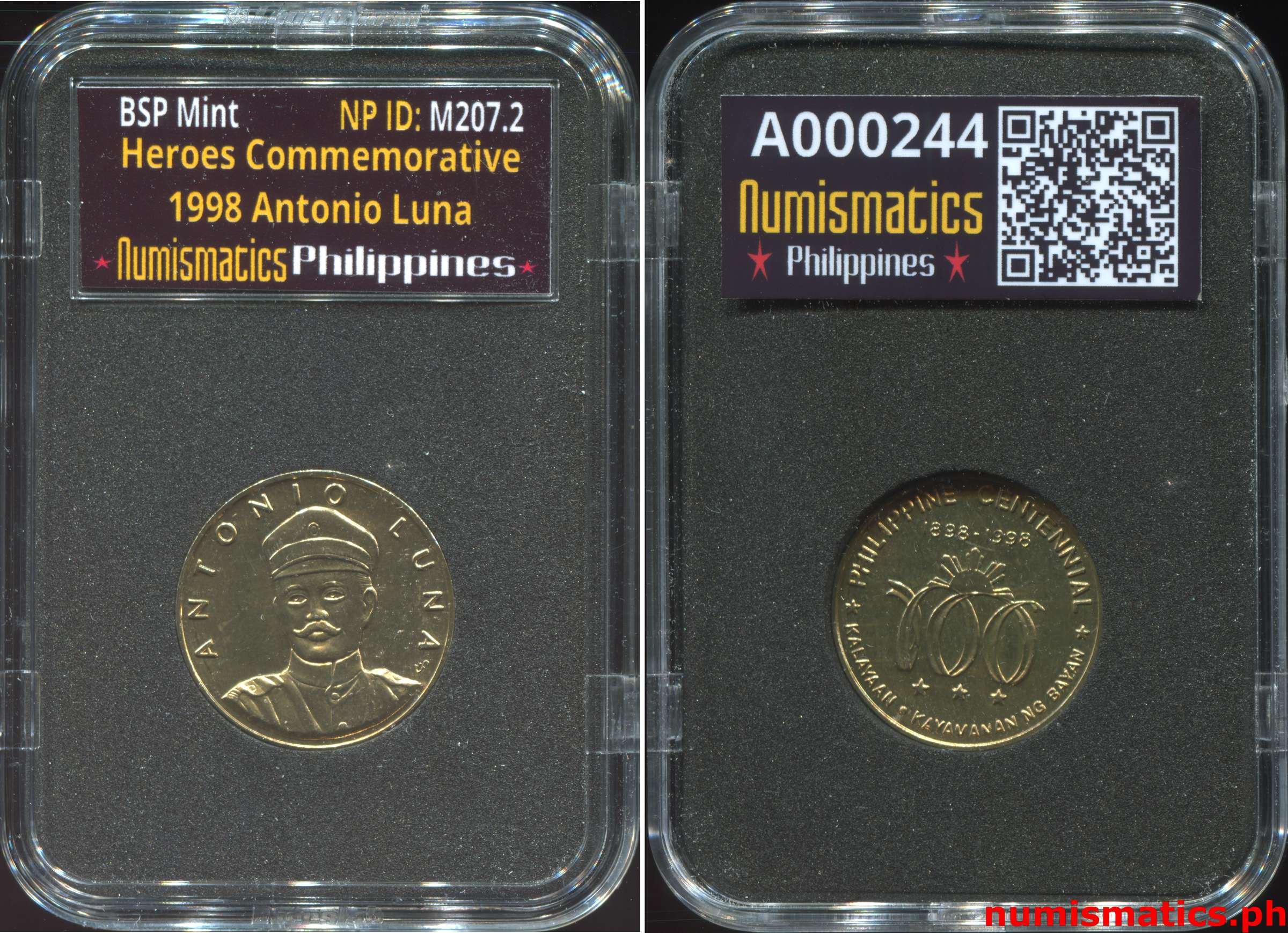 1998 Heroes Commemorative Coin Collection Antonio Luna A000244 Slab