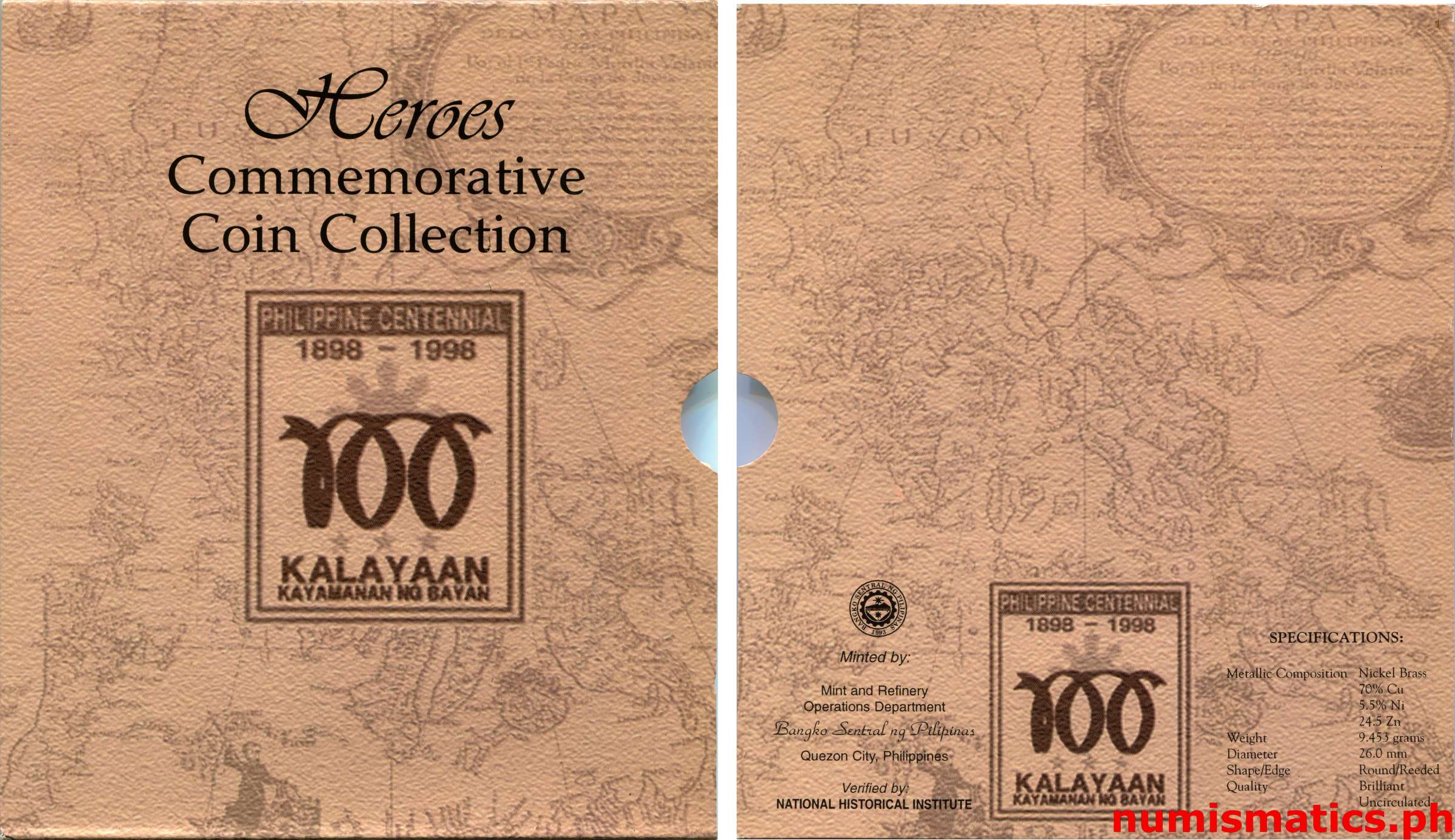 1998 Heroes Commemorative Coin Collection Medal Set Cover