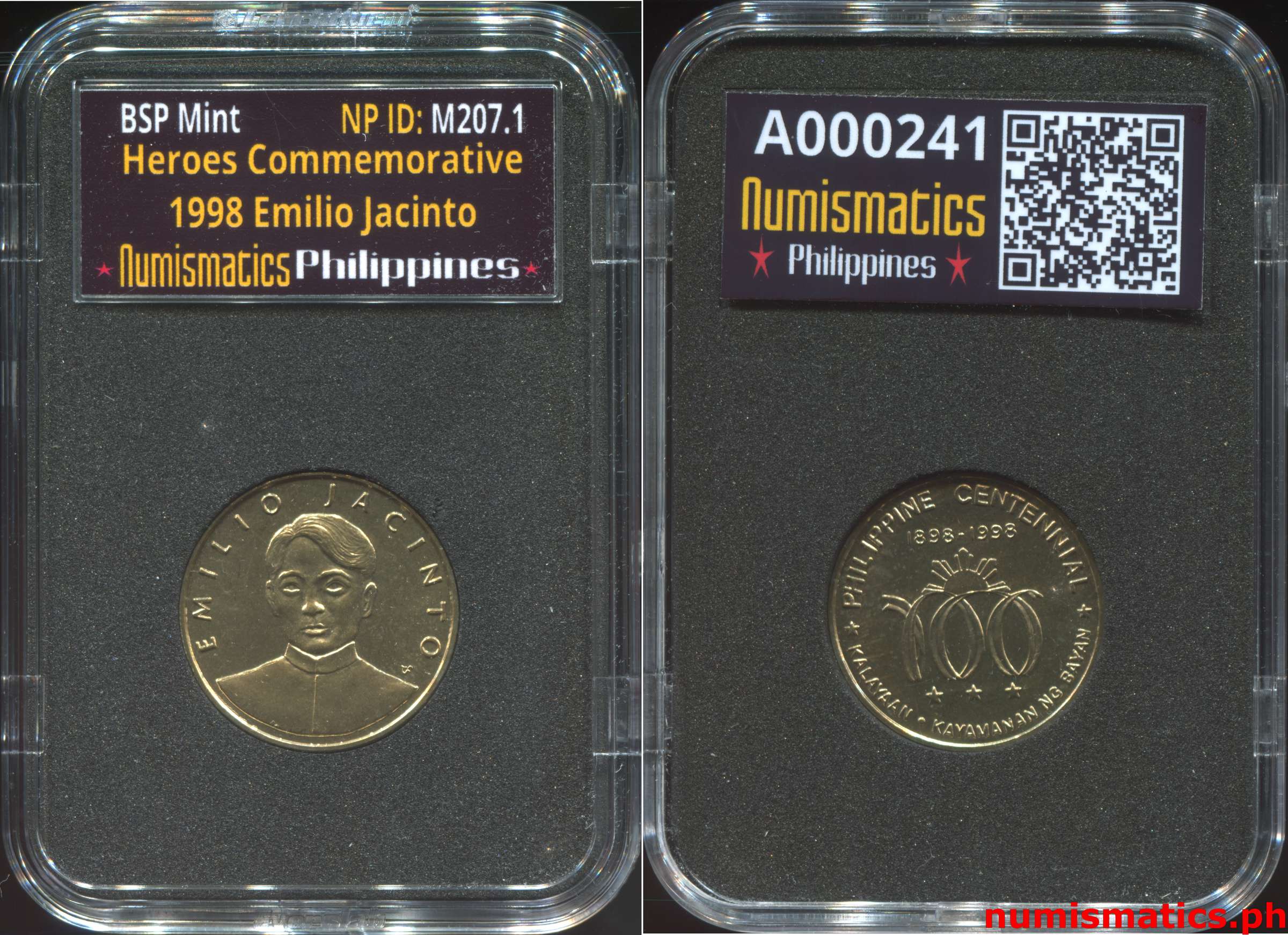 1998 Heroes Commemorative Coin Collection Emilio Jacinto A000241 Slab