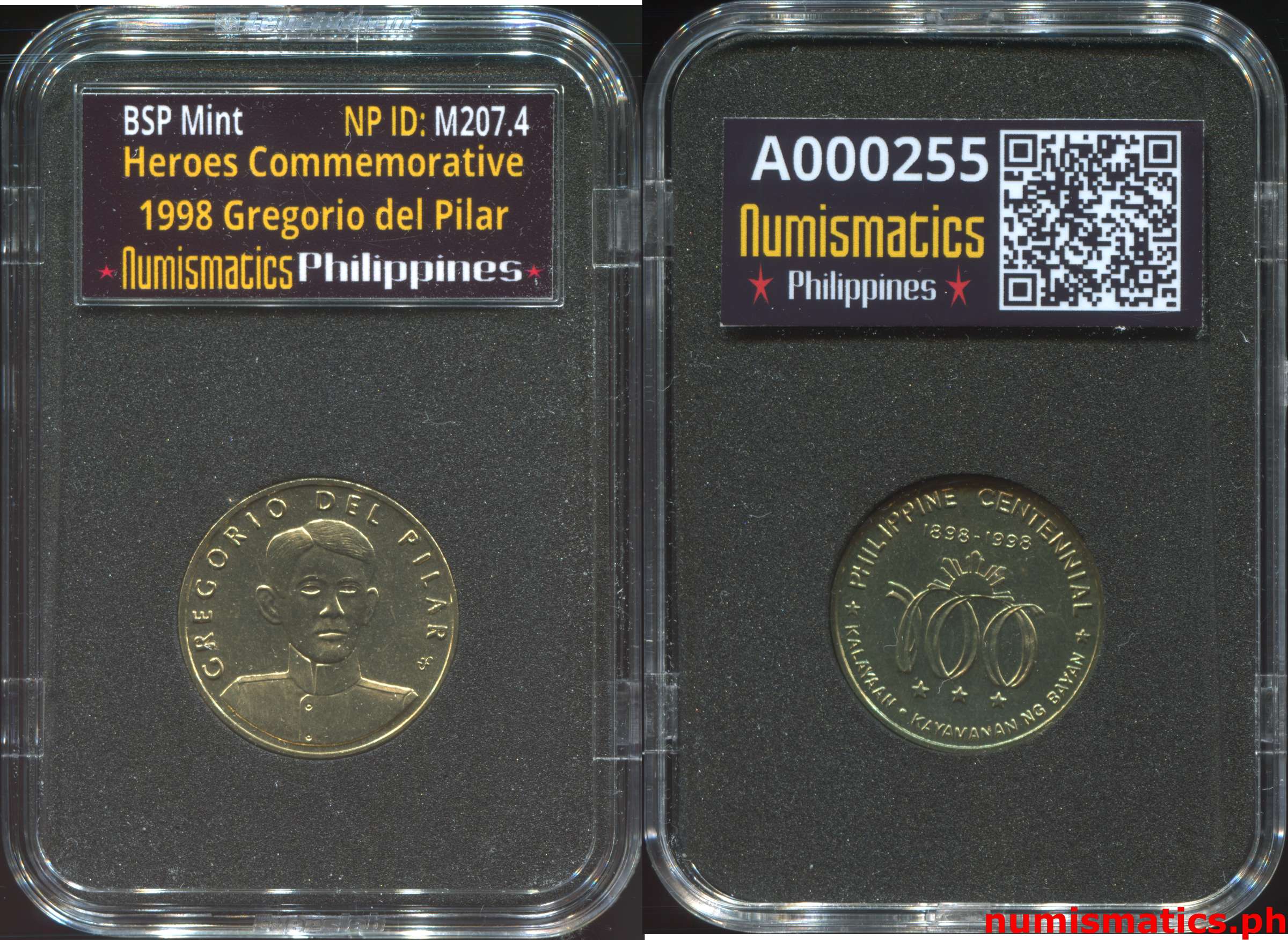 1998 Heroes Commemorative Coin Collection Gregorio del Pilar A000255 Slab