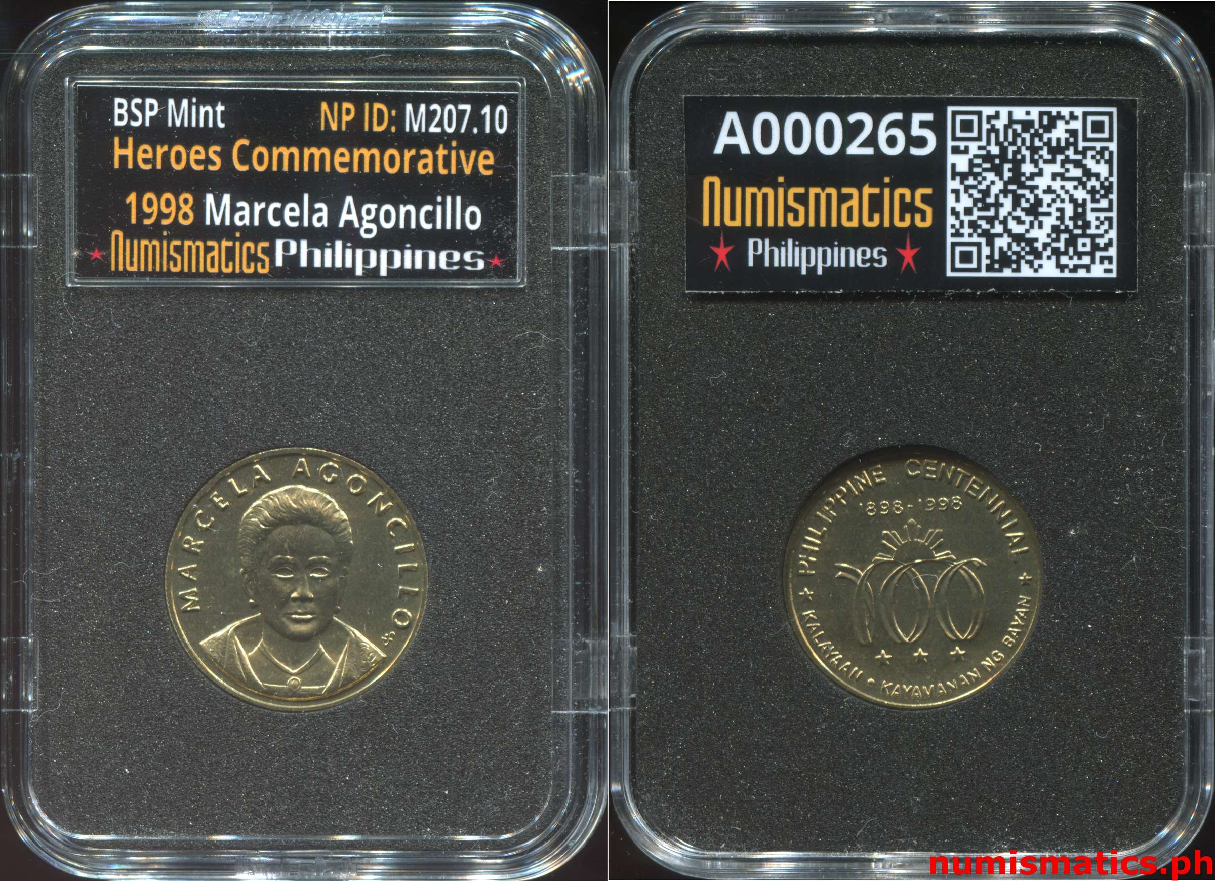 1998 Heroes Commemorative Coin Collection Marcela Agoncillo A000265 Slab