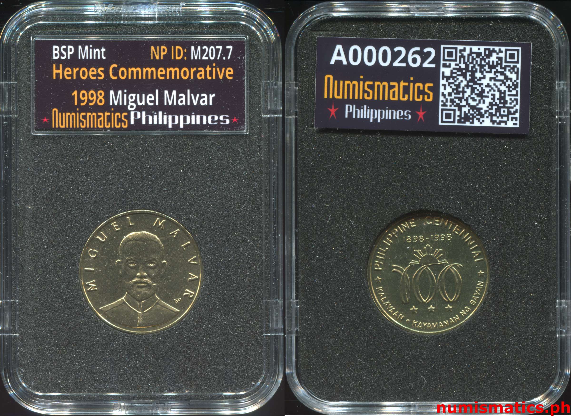 1998 Heroes Commemorative Coin Collection Miguel Malvar A000262 Slab