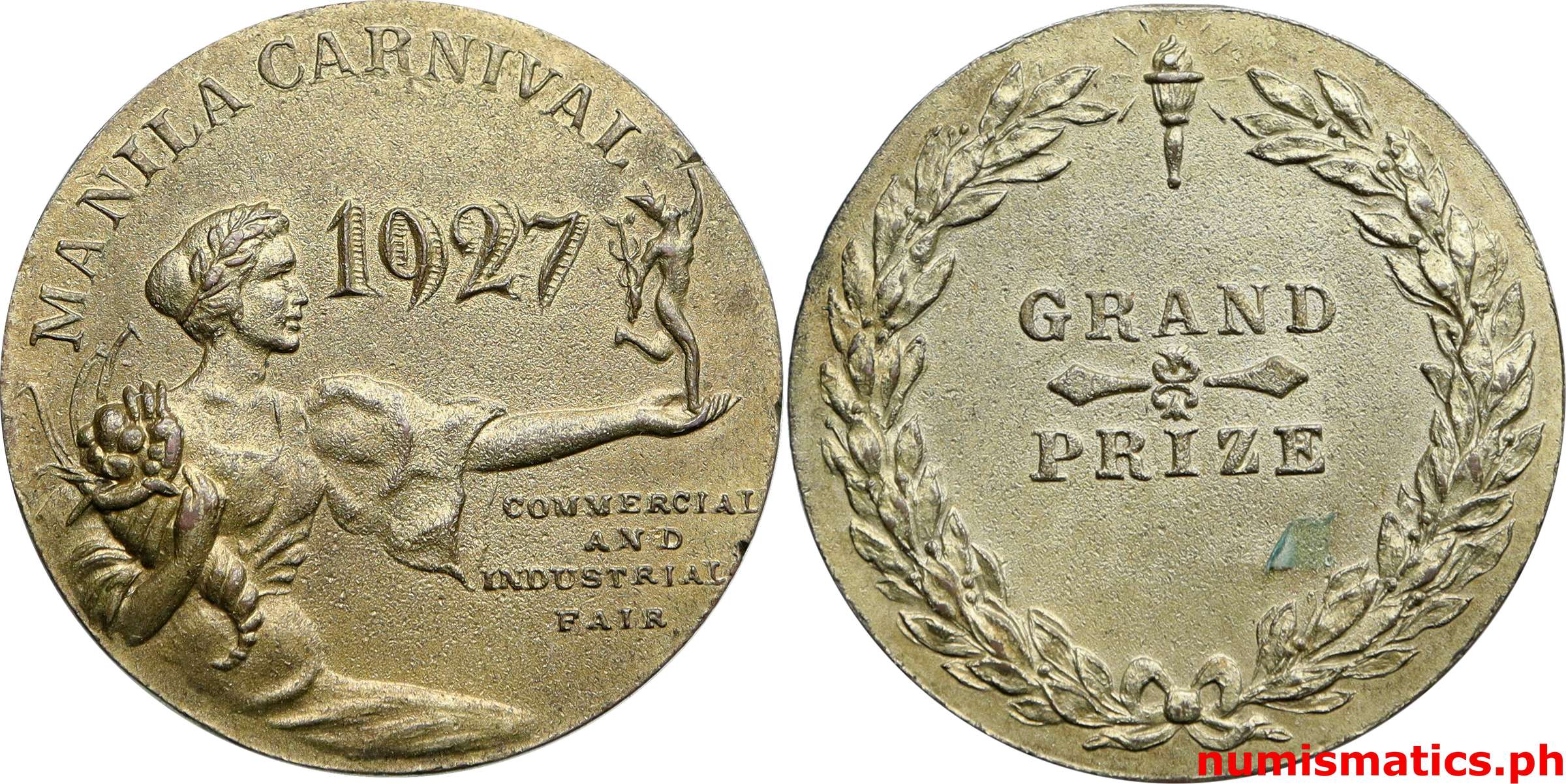 1927 Manila Carnival Commercial and Industrial Fair Medal Gold Plated
