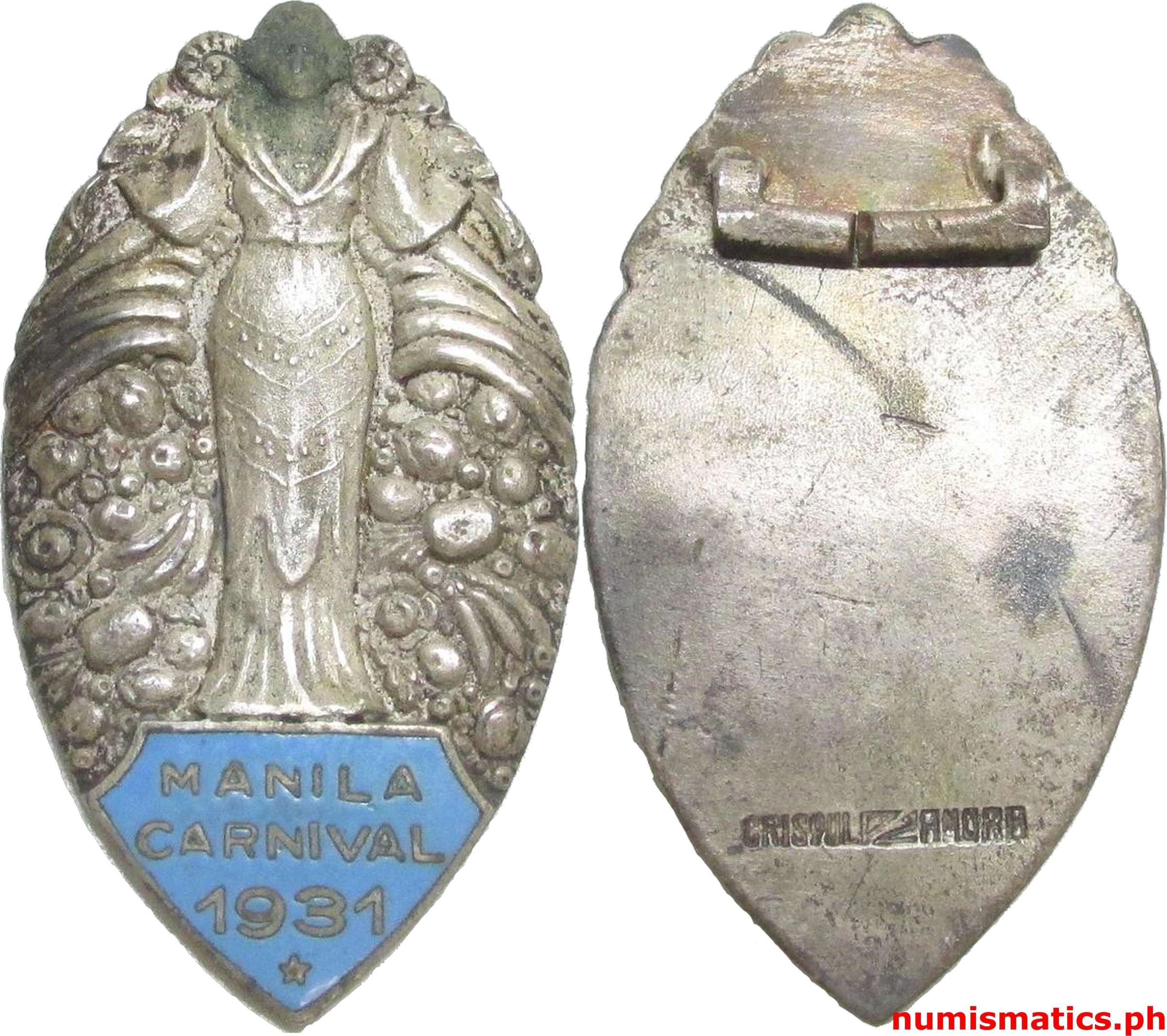 1931 Manila Carnival Medal Silver Plated
