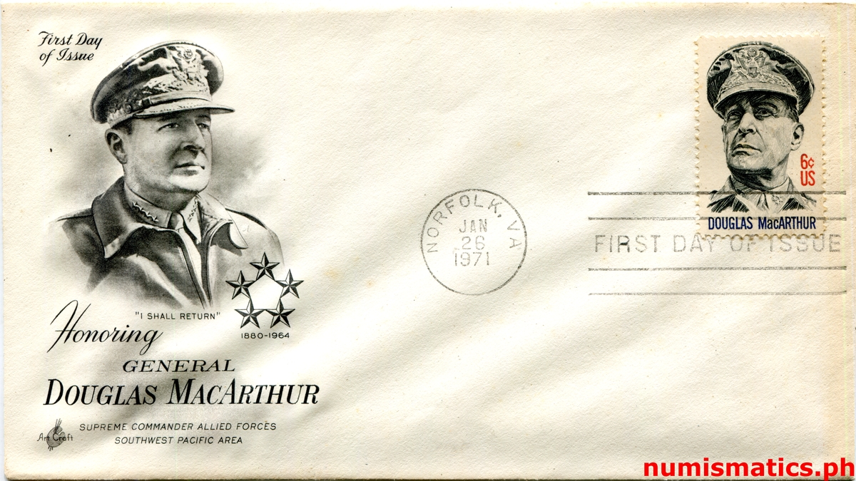 1971 Douglas MacArthur - Field Marshal Philippines Bronze Envelop Obverse Medal