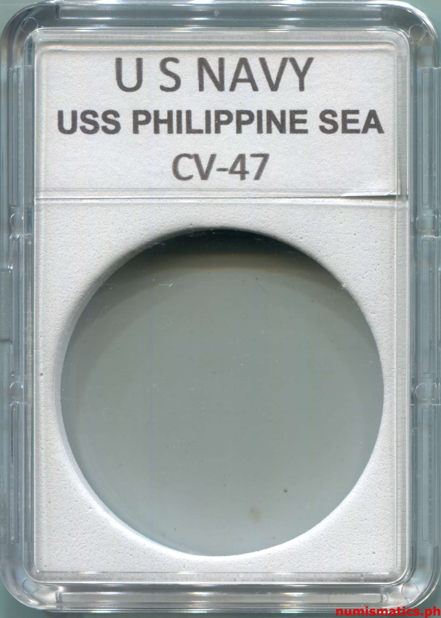USS Philippine Sea CV-47 United States Navy Challenge Coin A000267 Clear Plastic Case
